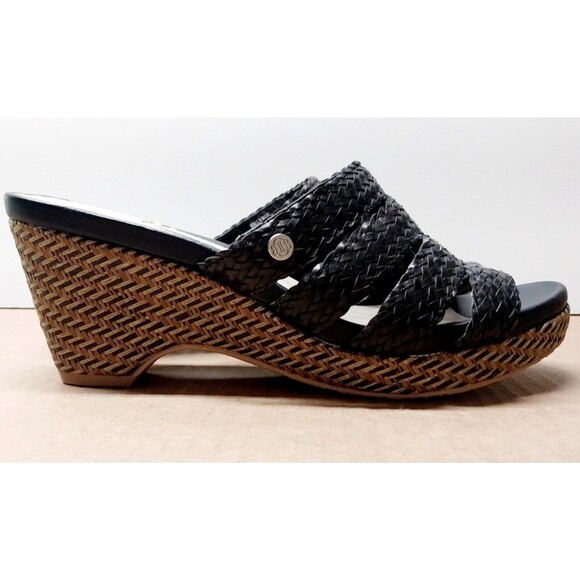 Dana Buchman Women Size 9M Brown Black Billy Strappy Wedge Heel Open Toe SANDALS - Picture 14 of 15